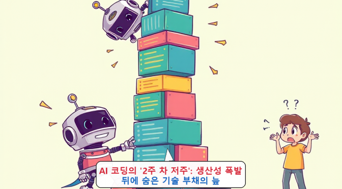 AI 코딩의 ‘2주 차 저주’: 생산성 폭발 뒤에 숨은 기술 부채의 늪