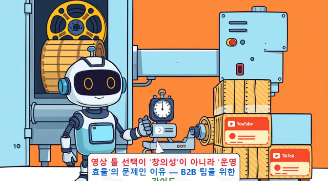 영상 툴 선택이 ‘창의성’이 아니라 ‘운영 효율’의 문제인 이유 — B2B 팀을 위한 가이드