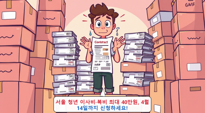 서울 청년 이사비·복비 최대 40만원, 4월 14일까지 신청하세요!
